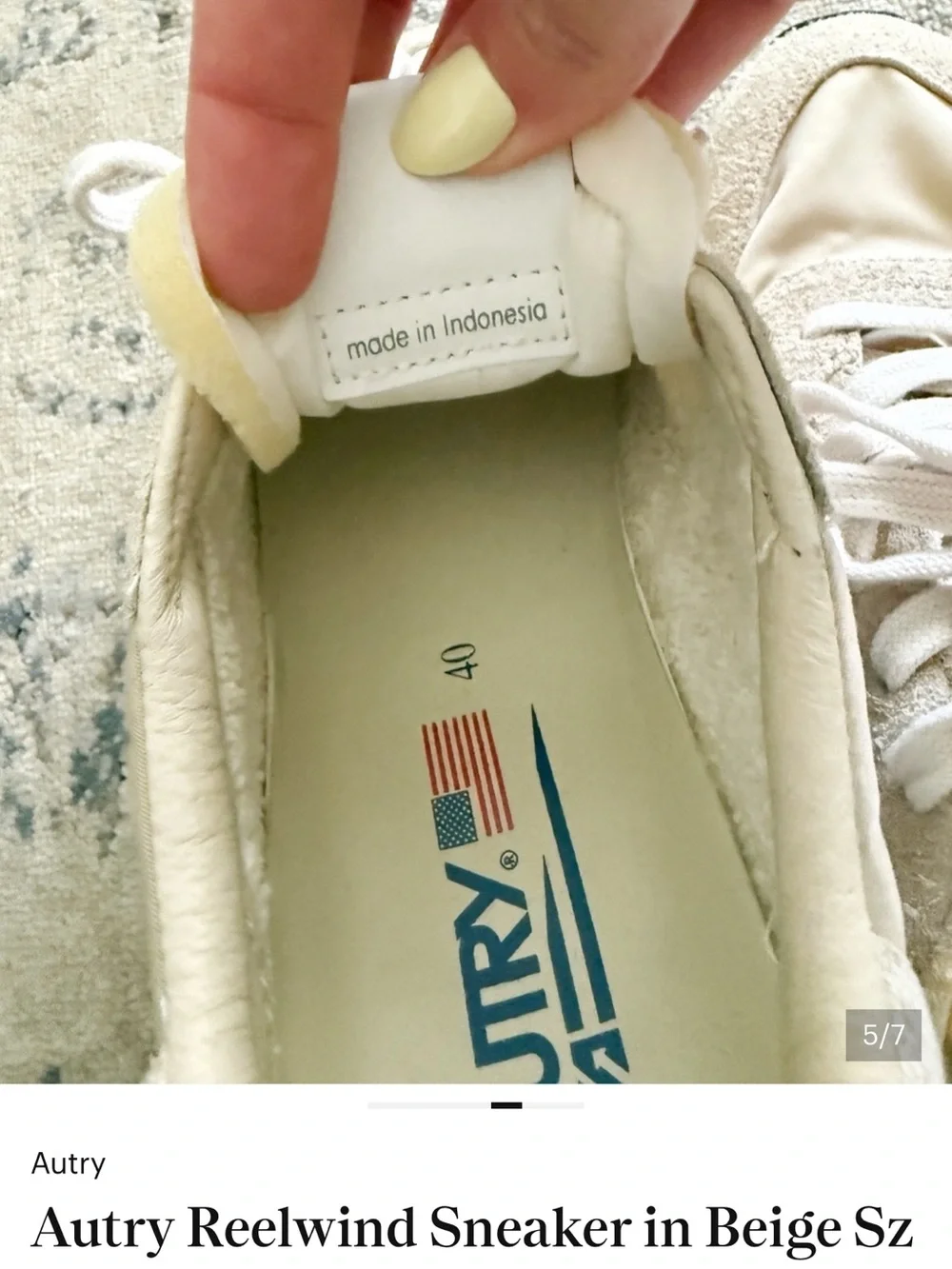 Autry Reelwind Sneaker in Beige Sz EU 40